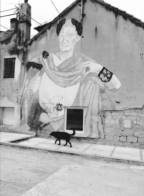 Mural of Caesar and Dog in Split, Croatia Mural of Caesar and Dog in Split, Croatia